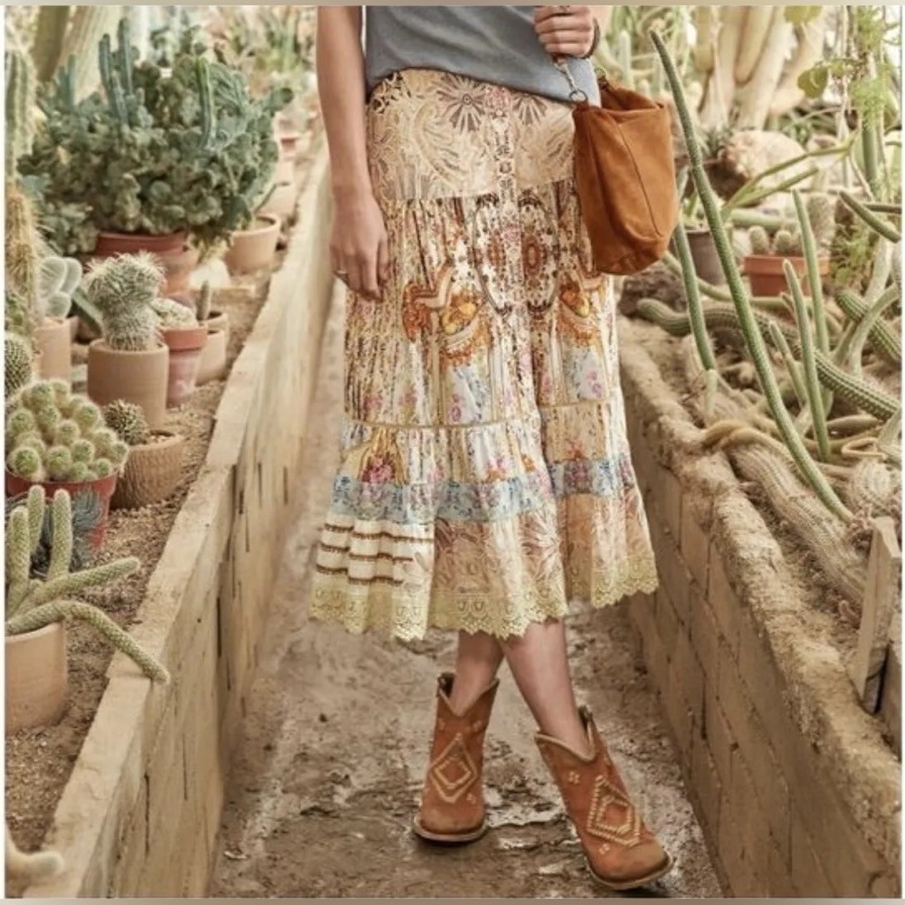 Sundance Multicolor Bohemian Midi Skirt